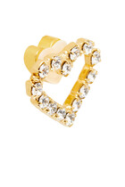 Sweetheart Heart Earrings, 18k Gold-Plated Brass & Crystal